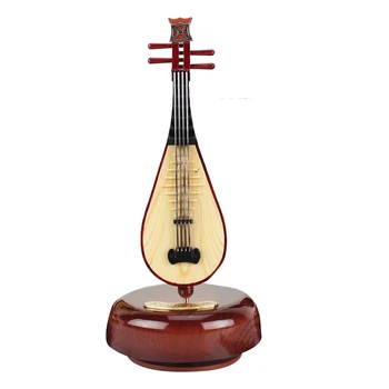 Китайската Музикална Ковчег За Лютня Класическа Завийте Въртяща Се Музикална Ковчег Въртящи Основен Инструмент На Миниатюрна Художествена Стъклария Подарък