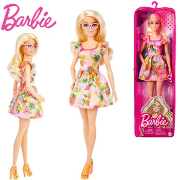 Кукла Барби Модата #181 Сладка Рокля с Плодов Принтом и Розови Очила, Барби Кукла, Играчка за Обличане, Подарък за Момичета, HBV15